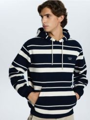 Bluza z kapturem - granatowy. Niebieskie bluzy z kapturem Reserved, l, bez wzorów, z bawełny, z kapturem. Za 149.99 zł.