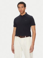 Tommy Hilfiger Polo Vertical MW0MW38951 Granatowy Regular Fit. Niebieskie koszulki polo Tommy Hilfiger, m, bez wzorów, z bawełny, bez kołnierzyka, bez ramiączek. Za 369.99 zł.