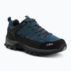 Buty trekkingowe męskie CMP Rigel Low Wp. Czarne buty turystyczne CMP, bez wzorów, z materiału, przed kostkę, bez zapięcia, trekkingowe. Za 339.99 zł.