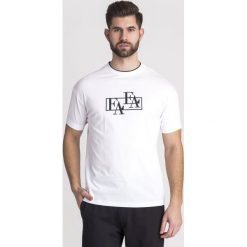 T-SHIRT Emporio Armani. Białe t-shirty Emporio Armani, l, bez wzorów, z bawełny, bez kołnierzyka, bez ramiączek. Za 356.30 zł.