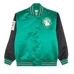Kurtka męska koszykarska Mitchell & Ness NBA Boston Celtics zielona. Zielone kurtki Mitchell & Ness, l, bez wzorów, z syntetyku, bez kaptura. Za 699.00 zł.