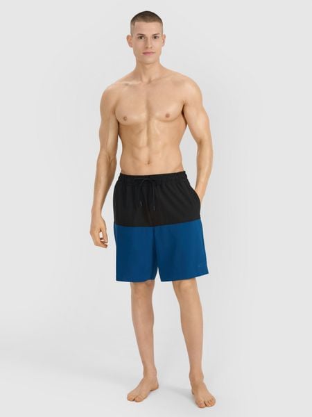 4F Spodenki plażowe męskie - turkusowe S. Niebieskie szorty 4F, m, bez wzorów, z materiału, wakacyjne. W wyprzedaży za 59.99 zł.