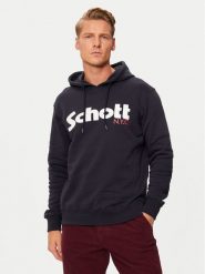 Schott NYC Bluza SWHOOD Granatowy Regular Fit. Niebieskie bluzy Schott NYC, m, bez wzorów, z bawełny, bez kaptura. Za 219.99 zł.