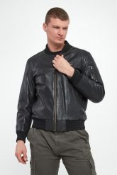 Kurtka męska bomberka skórzana AERONAUTICA MILITARE. Kurtki Aeronautica Militare, m, bez wzorów, bez kaptura. W wyprzedaży za 2,365.30 zł.