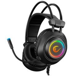 Rampage RM-K19 Przewodowe słuchawki gamingowe z mikrofonem, nauszne, RGB, USB, czarne. Czarne słuchawki dla graczy Rampage. Za 99.00 zł.