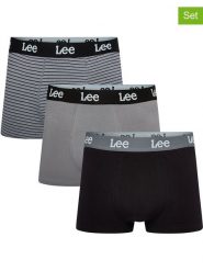 Lee Bokserki (3 pary) "Putney" w kolorze szaro-czarnym rozmiar: L. Czarne bokserki Lee, l, bez wzorów. Za 79.03 zł.