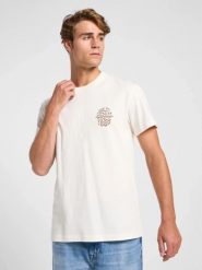 MESKA KOSZULKA LEE RELAXED TEE ECRU 112364544. T-shirty Lee, l, bez wzorów, bez kołnierzyka, bez ramiączek. Za 79.99 zł.