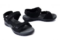 JOSEF SEIBEL 57202 TE10 100 schwarz, sandały męskie. Czarne sandały Josef Seibel, ze skóry, bez zapięcia. Za 209.93 zł.