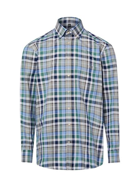Nils Sundström koszula codzienna Mężczyźni Regular Fit Bawełna (100%) niebieski|zielony, XXL. Niebieskie koszule Nils Sundström, m, bez wzorów, z bawełny, bez kołnierzyka, bez ramiączek. Za 179.95 zł.
