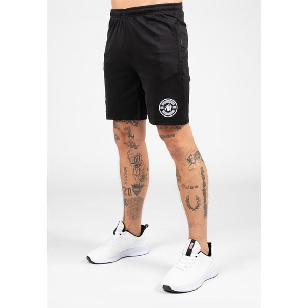 Vernon Track Szorty - Czarny. Czarne szorty GORILLA WEAR, bez wzorów, sportowe. Za 206.00 zł.