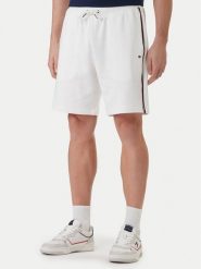 Tommy Hilfiger Szorty sportowe Global Stripe MW0MW42883 Biały Regular Fit. Białe krótkie spodenki sportowe Tommy Hilfiger, l, bez wzorów, z bawełny. Za 409.99 zł.