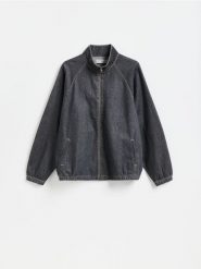 Kurtka jeansowa - szary. Szare kurtki Reserved, l, bez wzorów, z denimu, bez kaptura. Za 169.99 zł.