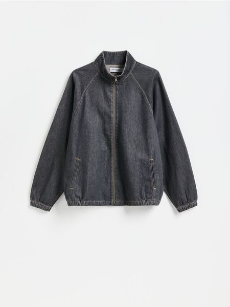 Kurtka jeansowa - szary. Szare kurtki Reserved, l, bez wzorów, z denimu, bez kaptura. Za 169.99 zł.