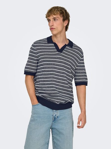 ONLY & SONS Sweter "Onstilo" w kolorze granatowym rozmiar: XXL. Niebieskie swetry nierozpinane Only & Sons, xxl, bez wzorów, bez kołnierzyka, bez ramiączek. Za 74.28 zł.
