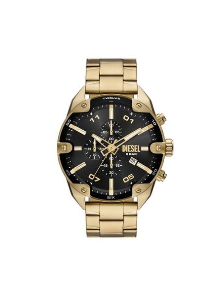 Diesel Zegarek Spiked DZ4678 Złoty. Żółte, analogowe zegarki Diesel, ze stali. Za 1,289.00 zł.