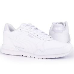 Buty męskie sportowe do chodzenia Puma ST RUNNER v3 L. Białe buty do biegania Puma, bez wzorów, z gumy, bez zapięcia, do biegania. W wyprzedaży za 230.00 zł.