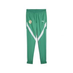 Męskie spodnie przedmeczowe Senegal 2025 PUMA Sport Green White. Białe spodnie treningowe długie Puma, l, bez wzorów, z dresówki. W wyprzedaży za 249.50 zł.