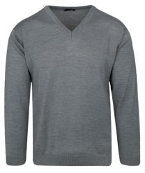 Sweter Ciemny Szary, Dekolt w Serek (V-neck), Męski - MAX SHELDON. Szare swetry rozpinane Max Sheldon, l, bez wzorów, z wełny, bez kołnierzyka, bez ramiączek. Za 149.00 zł.