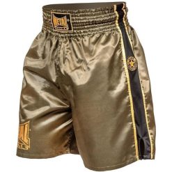 Spodenki bokserskie Metal Boxe Pro Line Military. Zielone szorty METAL BOXE, bez wzorów, z satyny, sportowe. Za 168.00 zł.