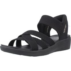 Sandały SKECHERS SLIP-INS ARYA Czarny. Czarne sandały Skechers, z materiału, bez zapięcia. Za 268.99 zł.