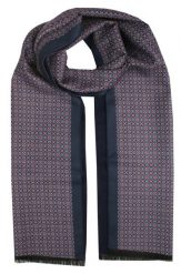 Elegancki Szalik Bawełniany - Alties - Drobny Wzór Geometryczny. Niebieskie szaliki Alties, bez wzorów, z bawełny. Za 99.00 zł.