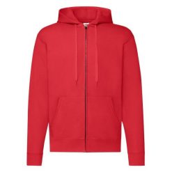 Klasyczna Kurtka Z Kapturem Dla Dorosłych Unisex. Czerwone kurtki Fruit of the Loom, l, bez wzorów, z kapturem. Za 135.99 zł.
