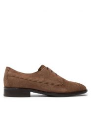 Boss Półbuty Colby Derb Stsd 50516599 Beżowy. Brązowe eleganckie półbuty Boss, bez wzorów, ze skóry, bez obcasa, bez zapięcia. Za 489.99 zł.