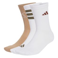 Skarpety Logo 3 Pairs. Białe skarpetki sportowe Adidas, bez wzorów, z materiału. Za 64.95 zł.
