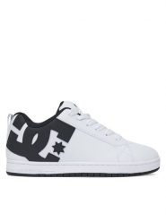 DC Sneakersy COURT GRAFFIK 300529-WLK Biały. Białe buty sportowe casual DC, bez wzorów, ze skóry, bez zapięcia. Za 249.99 zł.