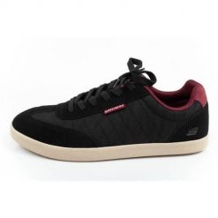Buty do chodzenia męskie Skechers Placer. Czarne buty sportowe casual Skechers, bez wzorów, z materiału, bez zapięcia. Za 262.00 zł.