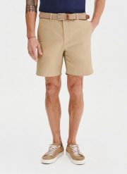 PAKO LORENTE - Beżowe szorty męskie z bawełną. Brązowe szorty Pako Lorente, m, bez wzorów, z bawełny. Za 99.99 zł.