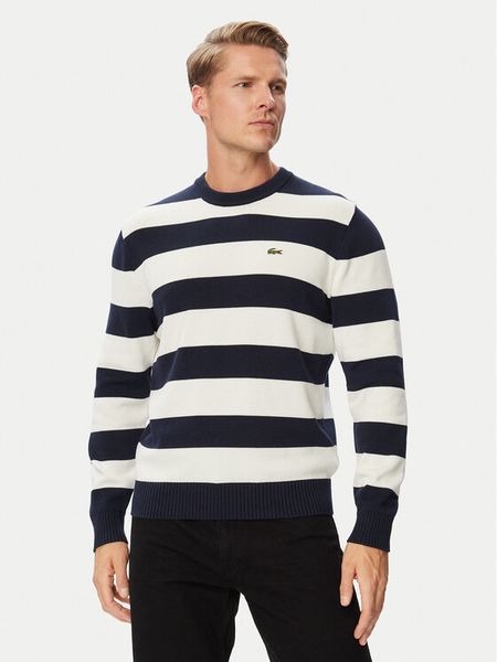 Lacoste Sweter AH0608 Granatowy Regular Fit. Niebieskie swetry rozpinane LACOSTE, m, bez wzorów, z bawełny, bez kołnierzyka, bez ramiączek. Za 664.99 zł.