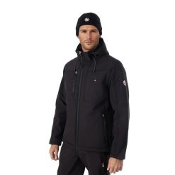 Kurtka turystyczna męska NEMEV SOFTSHELL Sherpa wodoodporna. Czarne kurtki Aulp, na zimę, l, bez wzorów, z elastanu, bez kaptura. Za 659.99 zł.