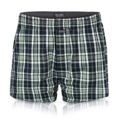 Męskie Bokserki Bawełniane - Pako Jeans - Granatowo-Zielona Kratka. Niebieskie bokserki Pako Jeans, m, bez wzorów, z bawełny. Za 33.00 zł.