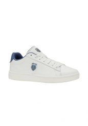 Buty K-Swiss COURT SHIELD II (04412-124-M). Białe buty turystyczne K-SWISS, bez wzorów, ze skóry, bez zapięcia, na fitness i siłownię. Za 169.00 zł.