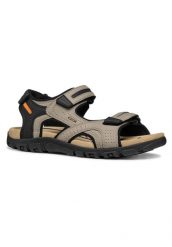 Sandały Geox Strada D. Brązowe sandały Geox, z gumy, bez zapięcia. Za 315.99 zł.