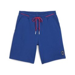 Spodenki sportowe męskie Puma PIVOT 62509302. Niebieskie krótkie spodenki sportowe Puma, l, bez wzorów, z bawełny. Za 195.67 zł.