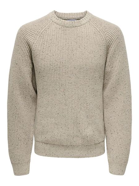 ONLY & SONS Sweter "Litus" w kolorze beżowym rozmiar: XXL. Brązowe swetry nierozpinane Only & Sons, xxl, bez wzorów, z wełny, bez kołnierzyka, bez ramiączek. Za 152.98 zł.