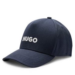 Czapka z daszkiem HUGO. Niebieskie czapki z daszkiem Hugo, bez wzorów. Za 99.99 zł.