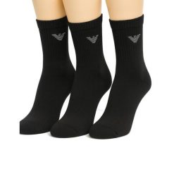 Skarpety męskie Emporio Armani Calza 3-Pack. Czarne skarpety Emporio Armani Connected, bez wzorów. Za 93.90 zł.