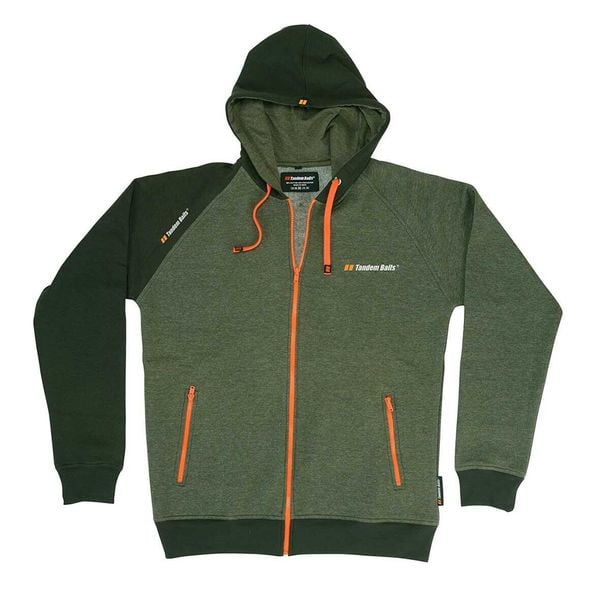 Bluza wędkarska z kapturem i zamkiem. Zielone bluzy z kapturem TANDEM BAITS, l, bez wzorów, z bawełny, z kapturem. Za 179.90 zł.