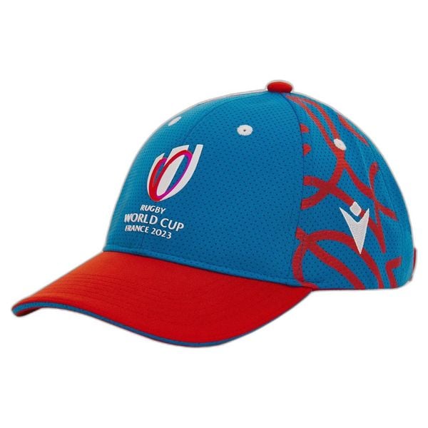 Czapka Mistrzostw Świata w Rugby 2023 Francja. Czerwone czapki z daszkiem Macron, bez wzorów. Za 129.00 zł.