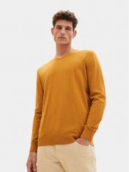 Tom Tailor Sweter 1027665 Pomarańczowy Regular Fit. Brązowe swetry rozpinane Tom Tailor, l, bez wzorów, z bawełny, bez kołnierzyka, bez ramiączek. Za 79.99 zł.