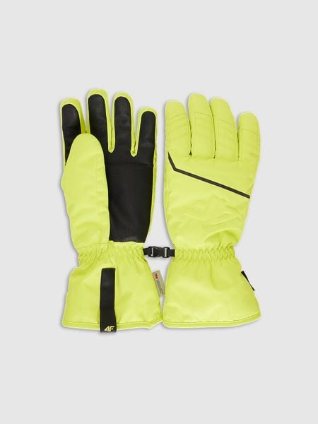 4F Rękawiczki narciarskie Thinsulate z membraną NeoDry męskie - zielone M. Zielone rękawiczki 4F, na zimę, bez wzorów, z materiału. Za 149.99 zł.