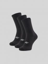 4F Skarpetki długie (3-pack) męskie - czarne 43-46. Czarne skarpety 4F, bez wzorów, z bawełny. Za 59.99 zł.