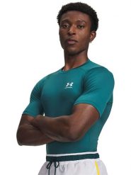 Under Armour Koszulka sportowa "Armour Comp" w kolorze morskim rozmiar: S. Zielone t-shirty sportowe Under Armour, bez wzorów, z materiału, bez ramiączek, outdoorowe. Za 83.95 zł.