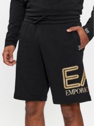 EA7 Emporio Armani Szorty sportowe 3DPS76 PJSHZ 0208 Czarny Regular Fit. Czarne krótkie spodenki sportowe EA7 Emporio Armani, m, bez wzorów, z bawełny. Za 379.99 zł.