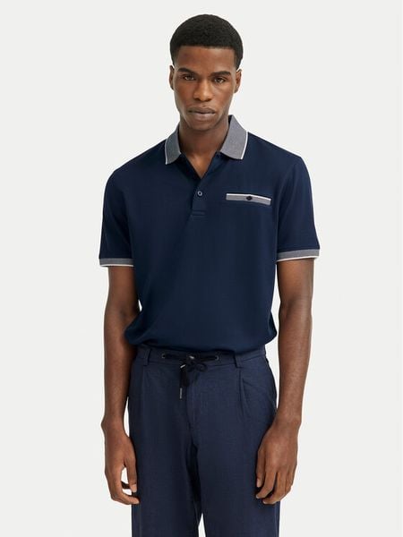 Bugatti Polo 8151-75091C Granatowy Regular Fit. Niebieskie koszulki polo Bugatti, m, bez wzorów, z bawełny, bez kołnierzyka, bez ramiączek. Za 183.99 zł.