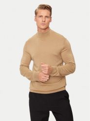 Selected Homme Golf Tray 16094653 Beżowy Regular Fit. Brązowe golfy Selected Homme, l, bez wzorów, z wełny, bez kołnierzyka, bez ramiączek. Za 219.99 zł.