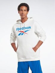 Reebok Bluza Identity Stacked Logo H54805 Biały Regular Fit. Białe bluzy Reebok, l, bez wzorów, z syntetyku, bez kaptura. Za 169.99 zł.